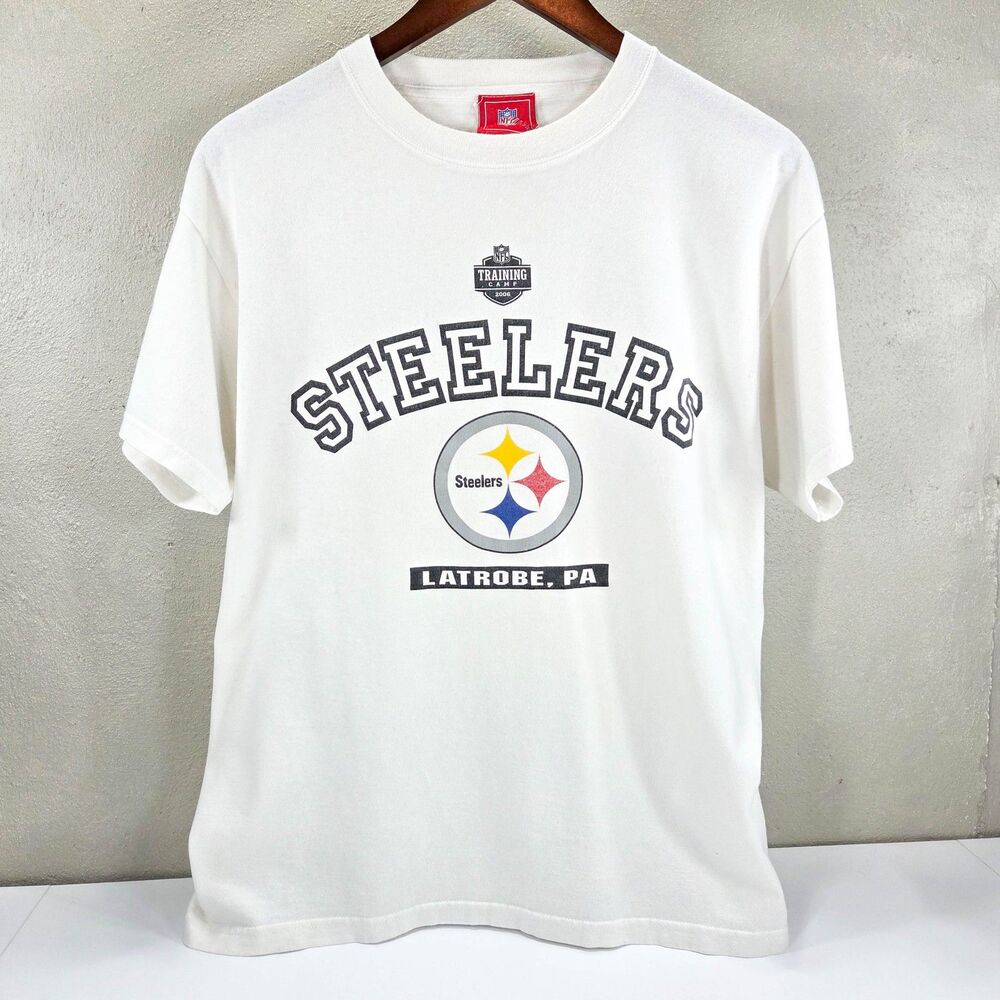 Vintage Y2K 2006 Pittsburgh Steelers Training Camp White Tee Sz M